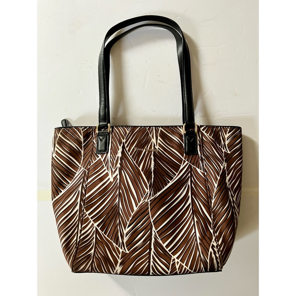 Vera Bradley Large Brown & Black Patterned Tote with Gold Accents